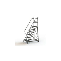 Tri-Arc Manufacturing Heavy Duty Rolling Ladder, Platform Height: 60", Step Type: Serrated, Base Depth: 50" (KDHD106242)-No. of Steps: 6