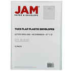 JAM Paper Plastic Envelopes with Tuck Flap Closure, Letter Open End, 9.88 x 11.75, Clear Poly, 12 Pack (1541729)-Material: plastic