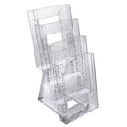 Azar Displays 4-Tier Bi-Fold Size Modular Brochure Holder For Counter, 2 Pack (252307)-Counter top measuring - 9"H x 6"W