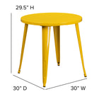 Flash Furniture 30" Round Yellow Metal Indoor-Outdoor Table-Top Size: 30" Round