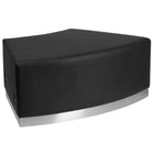Flash Furniture HERCULES Alon Series Black Leather Backless Convex Chair with Brushed Stainless Steel Base-Modular Chair