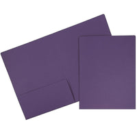 JAM Paper Premium Paper Cardstock Two Pocket Presentation Folders, Dark Purple, 100 Pack (5166613304B)-Dark purple
