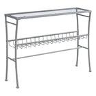Monarch Specialties 2128 Accent Table - 42"L/Silver /Tempered Glass Hall Console-Spacious clear tempered glass rectangular table top to drop off your keys, mail, or place decorative objects