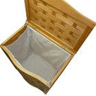 Oceanstar BHV0100N Bowed Front Veneer Laundry Wood Hamper with Interior Bag, Natural-Rubber bumpers for lid to prevent marring of painted surface
