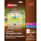 Avery White Laser/Inkjet Durable Removable Rectangular Labels, 4-3/4" x 3-1/2", 32 Pack (22827)-Removable, Rectangular label