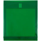 JAM Paper Plastic Envelopes with VELCRO Brand Closure - 1" Expansion - Letter - 9 3/4" x 11 3/4" - Green - 12 Pack (118V1GR)-Green Letter Size Open End Expanding Plastic Envelopes with Velcro Closure