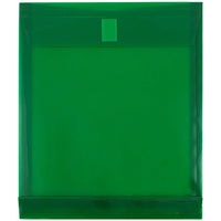 JAM Paper Plastic Envelopes with VELCRO Brand Closure - 1" Expansion - Letter - 9 3/4" x 11 3/4" - Green - 12 Pack (118V1GR)-Green Letter Size Open End Expanding Plastic Envelopes with Velcro Closure