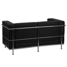 Flash Furniture HERCULES Regal Series Contemporary Black LeatherSoft Loveseat with Encasing Frame-Black LeatherSoft Upholstery
