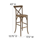 Flash Furniture HERCULES Series Dark Antique Wood Cross Back Barstool-Designed for Commercial and Residential Use