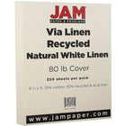 JAM Paper Strathmore Cardstock, 8.5 x 11, 80lb Natural White Linen, 250/ream (144010B)-Natural white linen