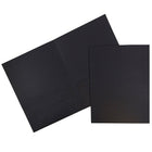 JAM Paper Two Pocket Presentation Folders, Black Linen, 12 Pack (99594dg)-Black
