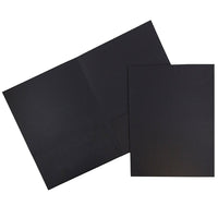 JAM Paper Two Pocket Presentation Folders, Black Linen, 12 Pack (99594dg)-Black