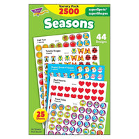 Trend Enterprises Superspots And Supershapes Stickers, Seasons, 7500 Pack (T-46914)-Design: Holiday