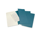 Moleskine Cahier Journal, Large, Ruled, Set of 3, Brisk Blue, Soft Cover (CH016B44)-Last 16 sheets detachable