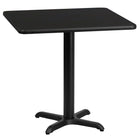 Flash Furniture 24" Square Laminate Table Top in Black with 22" x 22" Table Height Base (XUBK2424T2222)-Hospitality Table