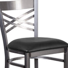 Flash Furniture HERCULES Series Clear Coated "X" Back Metal Restaurant Barstool - Black Vinyl Seat-2.5'' Thick Foam Padded Seat