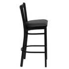 Flash Furniture HERCULES Series Black Vertical Back Metal Restaurant Barstool - Black Vinyl Seat - 2 Pack-Black Vinyl Upholstered Seat