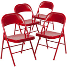 Flash Furniture Hercules Series Metal Folding Chair - Red - 4 Pack-Set of 4 Metal Folding Chairs