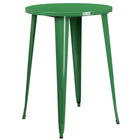 30'' Round Green Metal Indoor-Outdoor Bar Table Set with 4 Vertical Slat Back Barstools [CH-51090BH-4-30VRT-GN-GG]-Green Powder Coat Finish