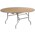 Flash Furniture 5.5-Foot Round HEAVY DUTY Birchwood Folding Banquet Table with METAL Edges-Ready To Use Banquet Table