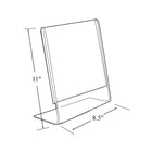 Azar Displays 11" x 8.5" Vertical Slanted L-Shape Acrylic Sign Holder, 10 Pack (112714)-Frames side load design allows for easy insertion of printed material