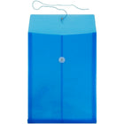 JAM Paper Plastic Envelopes with Button and String Tie Closure, Legal Open End, 9.75 x 14.5, Blue Poly, 12 Pack (119B1BU)-Size: 10-1/4" x 14-1/2"
