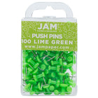 JAM Paper Push Pins, Lime Green, 100 Pack (522416893)-Standard plastic pushpins