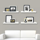 nexxt FN00386-7MC Edge 23" x 4" Picture Frame Ledge, White-Measurement and weight capacity: each floating shelf measures 23"L x 4"W x 2"H. significant length means you have nearly 2 feet of the beautiful display, creating maximum storage space. each shelf holds up to 8 pounds which allows you to place items with a little more weight on each shelf