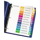 Avery Ready Index Table of Content Dividers for Laser and Inkjet Printers - 12 Tabs - 6 sets - Multi-colour - (11196)-Coordinated system of a Table of Contents page and matching pre-printed tab dividers makes referencing easy 