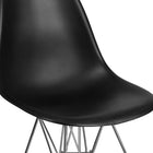 Flash Furniture Elon Series Black Plastic Chair with Chrome Base-Waterfall Seat Reduces Leg Strain