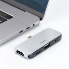 Kopplen USB-C HDMI Multi-Hub 4 in 1 with USB 3.0 and HDMI-3.5mm Audio/Mic: 3.5mm Audio Jack and Microphone 2 in 1