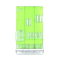 Azar 12-Piece Pegboard Wall Organizer Kit with One Panel and Accessory Assortment - Green-Sold in Multiples of: 1