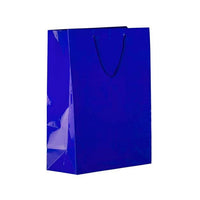 Jam Paper Gift Bags with Rope Handles - X-Large - 12 1/2" x 17" x 6" - Blue Glossy - 100 Pack-Color: Blue