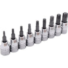 Dynamic Tools 3/8" Drive 9 Piece Standard Length, Torx Socket Set, T15 - T55-Contains: T15, T20, T25, T27, T30, T40, T45, T50, T55