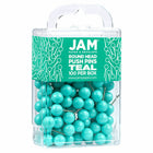 JAM Paper Colorful Push Pins - Round Head Map Thumb Tacks - Teal - 100 Pack-Quantity: 100 Push Pins
