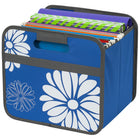 Merangue Collapsible File Storage Bin - Single Compartment - Blue Floral-Storage bin to store file folders, documents, and other essentials
