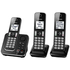 Panasonic KXTGD393B 3-Handset Cordless Phone with Answering Machine, Black-3-Handset system; Expandable up to 6 Handsets