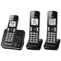 Panasonic KXTGD393B 3-Handset Cordless Phone with Answering Machine, Black-3-Handset system; Expandable up to 6 Handsets