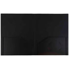 JAM Paper Plastic Heavy Duty Two Pocket Folders, Black, 12 Pack (57406dg)-Size: 9" x 12"