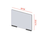 Mark Maker Modular Sneeze Guard Front - 1/4" Clear Acrylic with 30" W x 23.5" H panel - two 8" bottom rails - no pass through-Made from 1/4” clear acrylic.