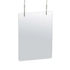Azar Displays Acrylic Hanging Cashier Shield - 23.5"W x 31.5"H - Clear - 2 Pack-Protective Barrier