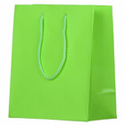Jam Paper Glossy Gift Bags with Rope Handles - Medium - 8" x 10" - Lime Green - 3 Pack-Our giftbags feature a soft rope handle and an attached blank gift tag, allowing you to address your gifts or favors.
