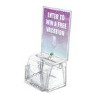 Azar Displays Medium Moulded Suggestion Box with Pocket, Lock and Key, Clear (206009)-Clear