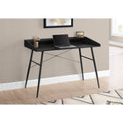 Monarch Specialties 7537 48" Computer Desk - Black/Black Metal-Metal base in a black finish features tapered, angled metal legs and X-shaped support bars on back that provides stability