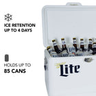 Miller Lite Ice Chest Cooler with Bottle Opener - 51 L (54 qt) - 85 Cans-Convenient built-in bottle opener