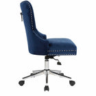 Plata Import Boyel Upholstered Velvet Office Chair - Blue-Tilt Mechanism