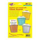 TREND enterprises Inc. I Love Metal Buckets Classic Accents Variety Pack - 36 Pack-Pieces are about 5" x 6"