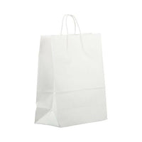 Jam Paper Solid Gift Bags - XL - 12 5/8" x 15 1/2" x 6" - White Kraft - 100 Pack-Color: White Kraft