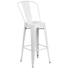 30'' Round White Metal Indoor-Outdoor Bar Table Set with 2 Cafe Barstools [CH-51090BH-2-30CAFE-WH-GG]-4