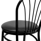 Flash Furniture HERCULES Series Fan Back Metal Chair - Black Vinyl Seat-CA117 Fire Retardant Foam
